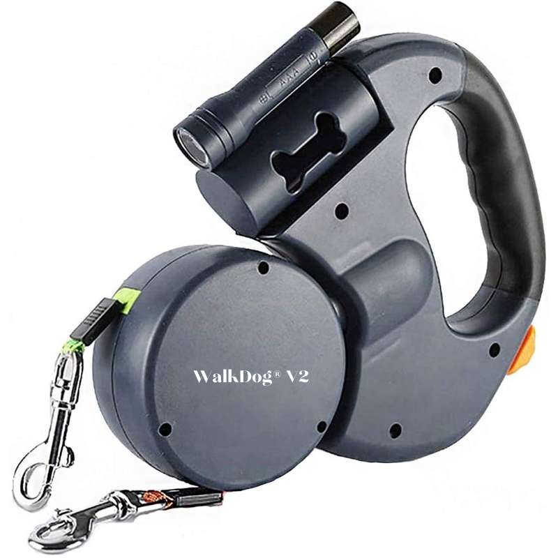 WalkDog® V2 | Laisse double rétractable
