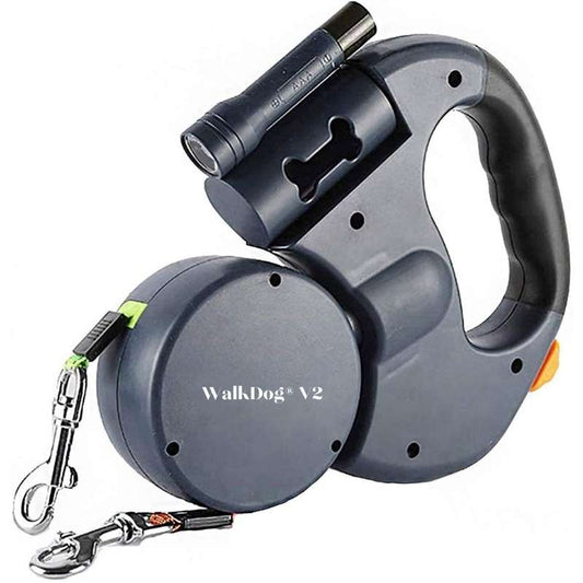WalkDog® V2 | Laisse double rétractable